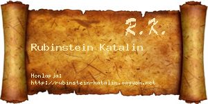 Rubinstein Katalin névjegykártya